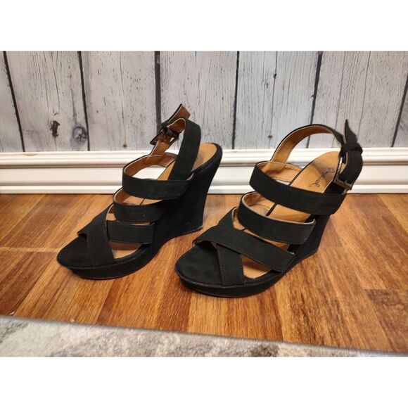 Qupid black tall wedges size 8 - Picture 2 of 5